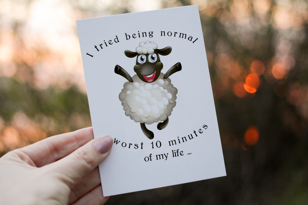 Funny Sheep Birthday Card, Card for Birthday, Greetings Card - Click Image to Close